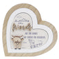 Lesser & Pavey Love & Affection Highland Cow Wooden Plaque