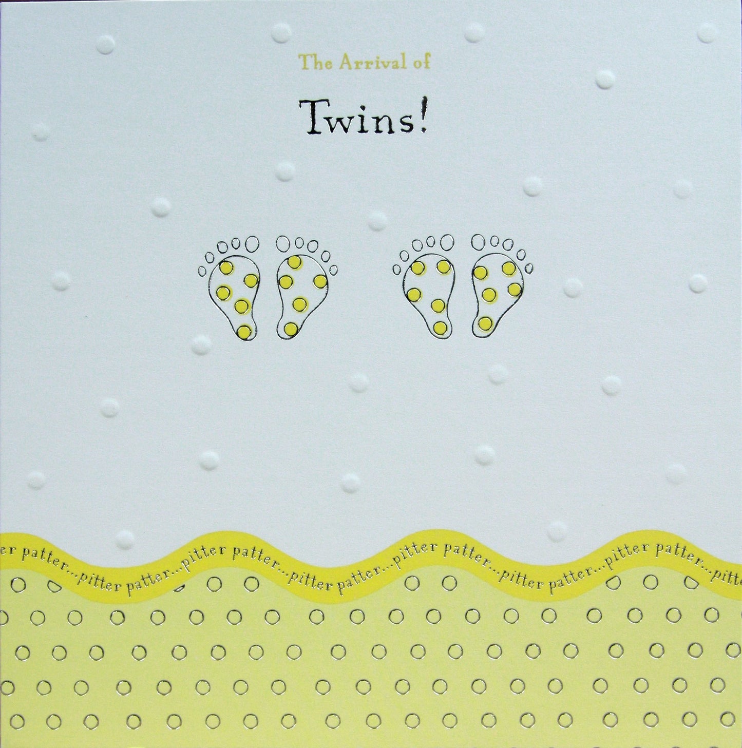 10 Prelude Yellow and White Arrival of Twins Announcement Cards