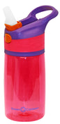 Green Canteen Single Wall Tritan Plastic Aqua Bottle with Pink/Aqua Push Button Flip Cap with Orange Accents