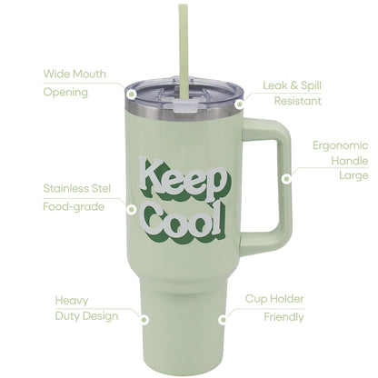The Leonardo Collection Stay Cool Double Walled Stainless Steel Drinks Cup 1200ml for Kitchen | Lovely Coffee Cup Set for Home & Office | Coffee & Tea Cups for Enjoying Hot Drinks