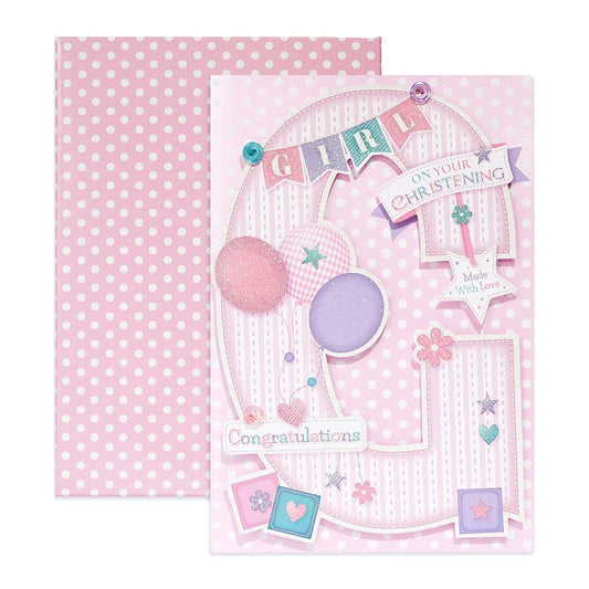 Baby Girl - Congratulations On Your Christening - Large Boxed Card