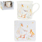 White Duck & Yellow Duckling Fine China Mug & Coaster Boxed Set