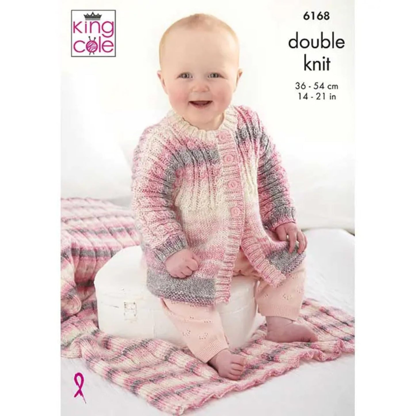 King Cole Baby DK Knitting Pattern - 6168 Hooded Jacket, Cardigan, Blanket & Top