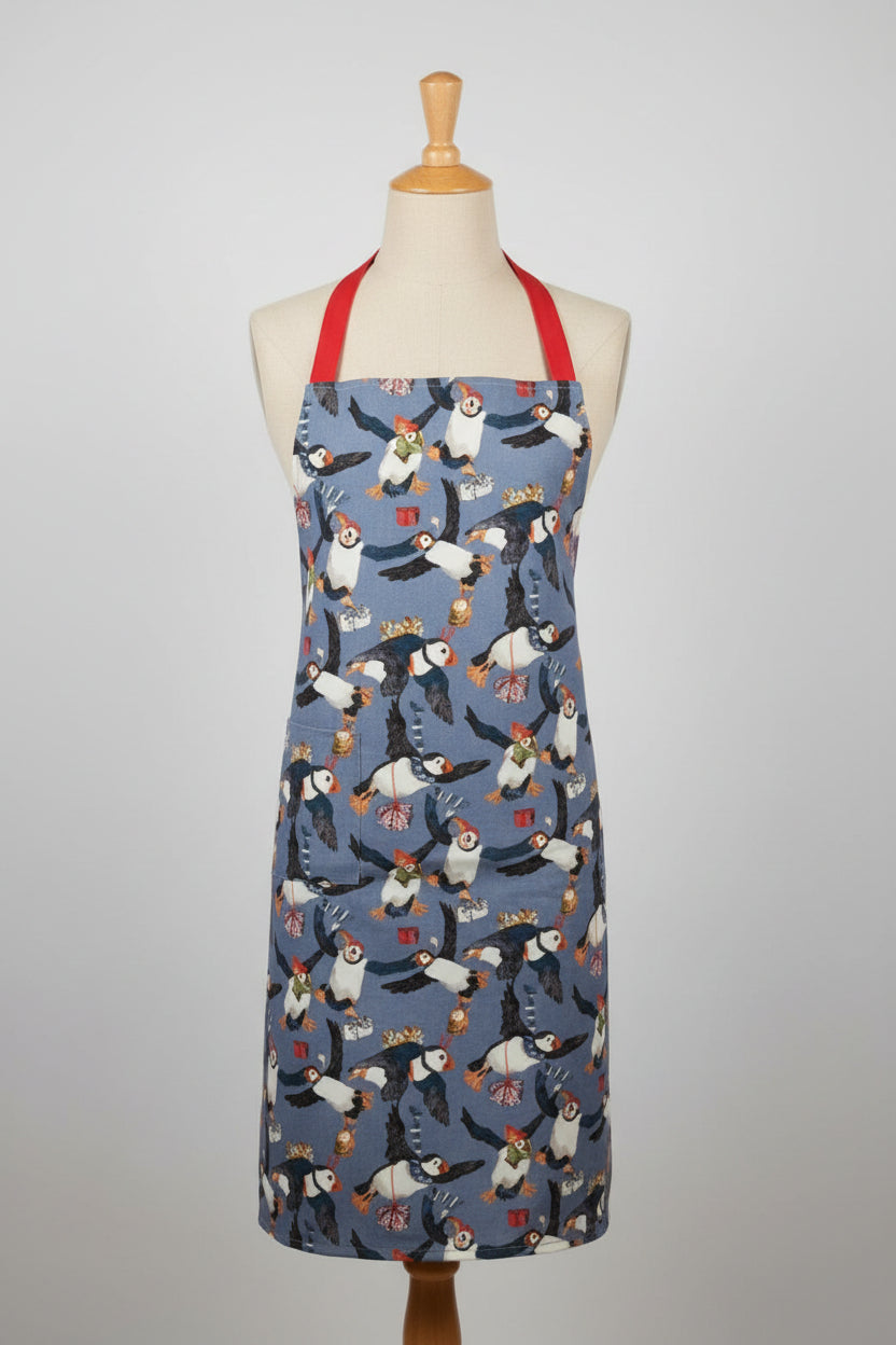 christmas puffin apron