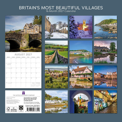 TGSC | Britain’s Most Beautiful Villages 2026-2027 Calendar, 16-Month Square Wall Calendar (Sept 2026-Dec 2027), UK Planner with Village Photography, Home or Office Organiser | 30 x 30 cm