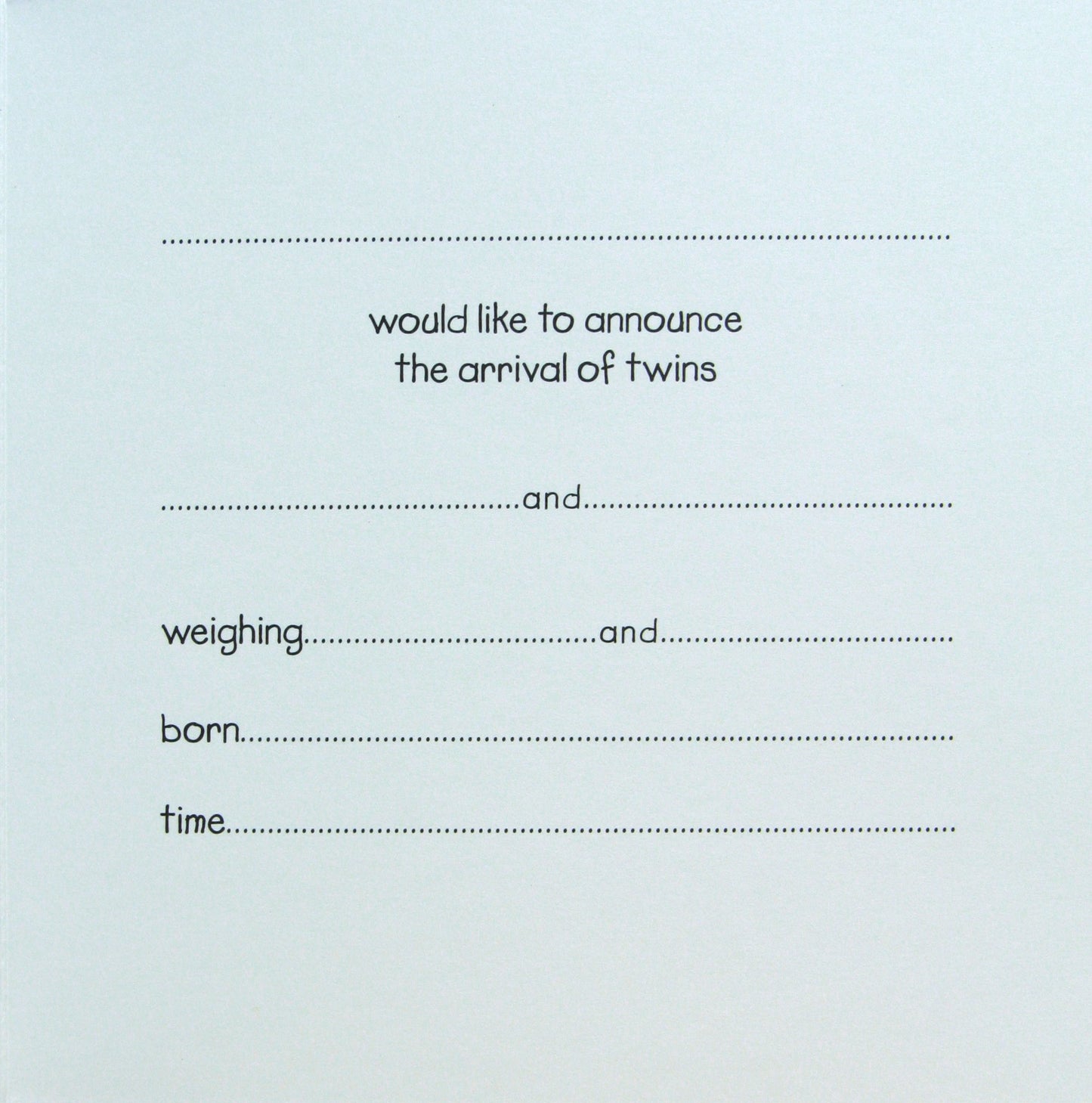 10 Prelude Yellow and White Arrival of Twins Announcement Cards