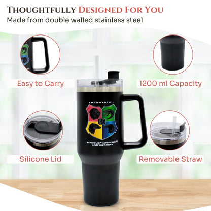HOX Care Bears - Friendship Insulated Tumbler Stainless Steel Cup with Straw and Handle for Water, Iced Tea, Coffee or Smoothie