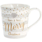 LEONARDO Mad Dots Merry Christmas Grey and White Striped Mug