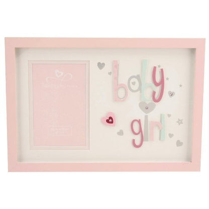 Talking Pictures 4"x6" Photo Frame for BABY GIRL 3D Letters and Sequins Finish