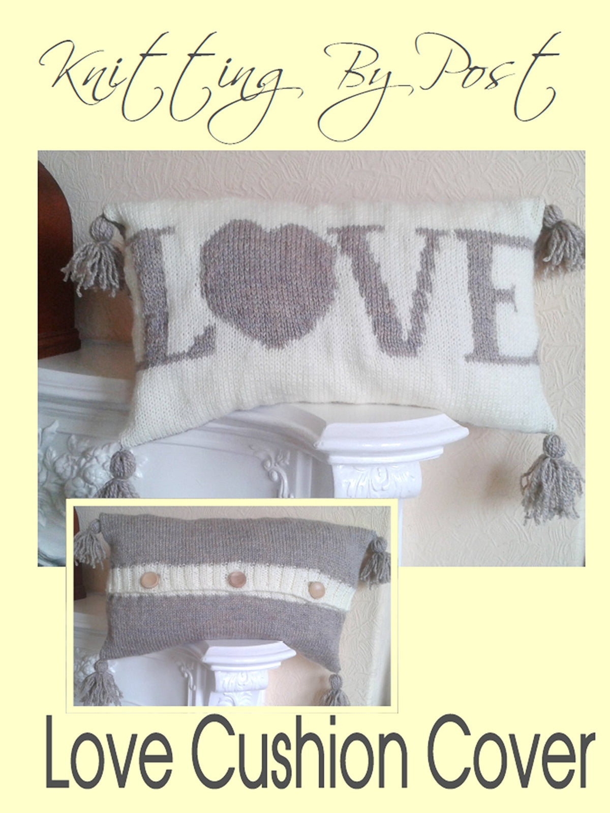 Knitting Pattern Love Cushion Cover from Knitting by Post