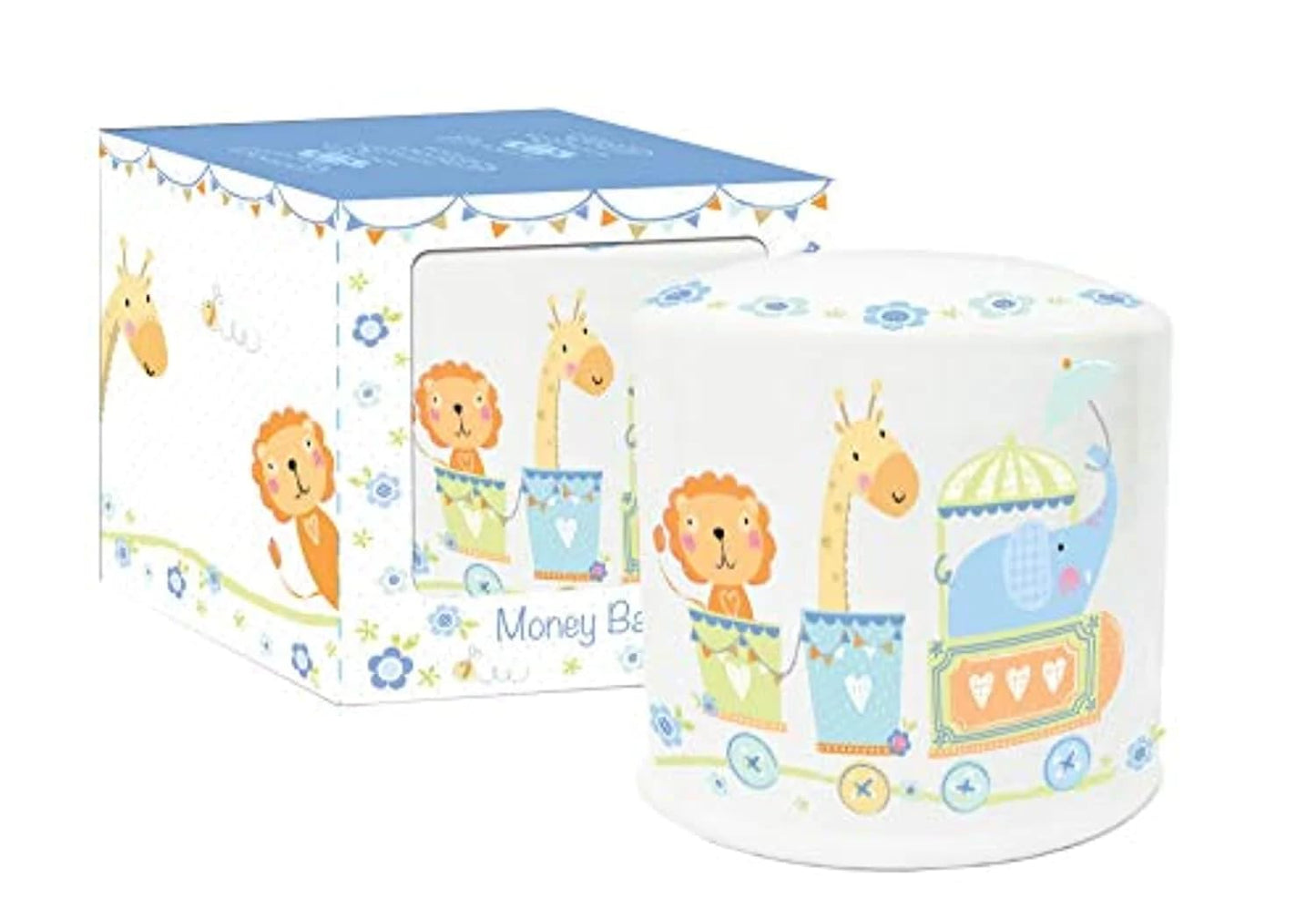 Dotty Tots Boy Ceramic Money Bank  blue