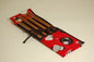 Knitting pins - 8 prs bamboo knitting needles in red fabric case showing black and white cartoon sheep