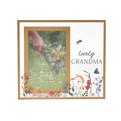 Floral Glass Photo Frame 4' x 6' - Grandma