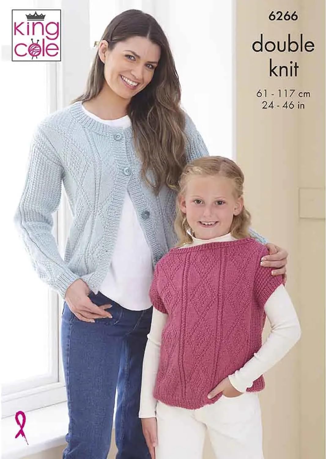 King Cole Cardigan Sweater & Top Double Knit Knitting Pattern Kids & Adults 6266