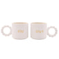 Widdop and Co Celebrations Confetti Mr & Mrs Birthday/Milestone/Wedding/Anniversary Set of 2 Mugs - White Ceramic Cups Gold Design & Unique Handle - Gift for Him or Her - 330ml / 11.15oz.