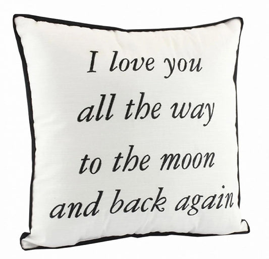 Love You To Then Moon And Back Quote Shabby Cushion Chic Home Decoration Gift