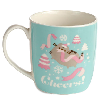 Puckator Christmas Pusheen the Cat Porcelain Tea Coffee Mug - Funny Home Accessories - Cute Gifts for Girlfriend - Large Mugs for Men Women Hot Drinks - Cute Cups Presents - Secret Santa Gift Cup Set