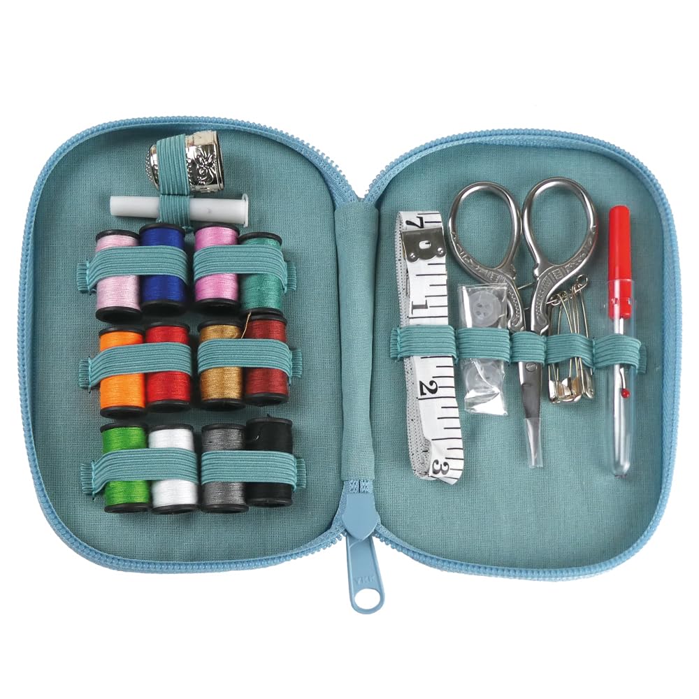 Emma Ball Sea Thrift Puffins Zipped Sewing Set Kit, Travel,Home Gift