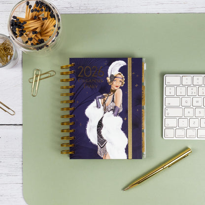 Claire Coxon Art Deco 2026 Organiser Diary | Hardback Weekly Planner with Tabs, Notes, To-Do & Goals | Stylish Art Deco Design