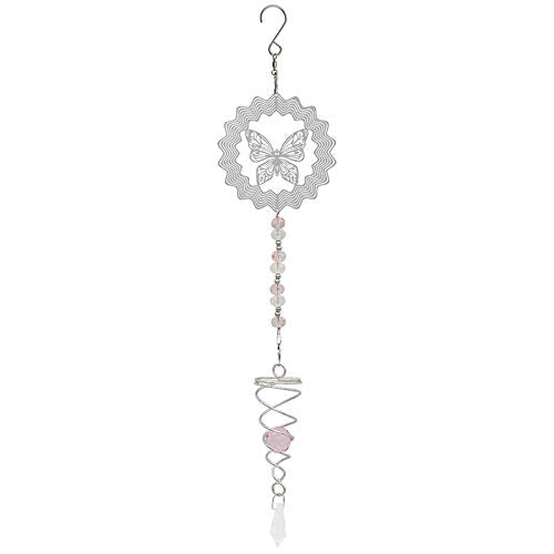 Lesser & Pavey Silver Foil Wind Spinner with a Butterfly Design