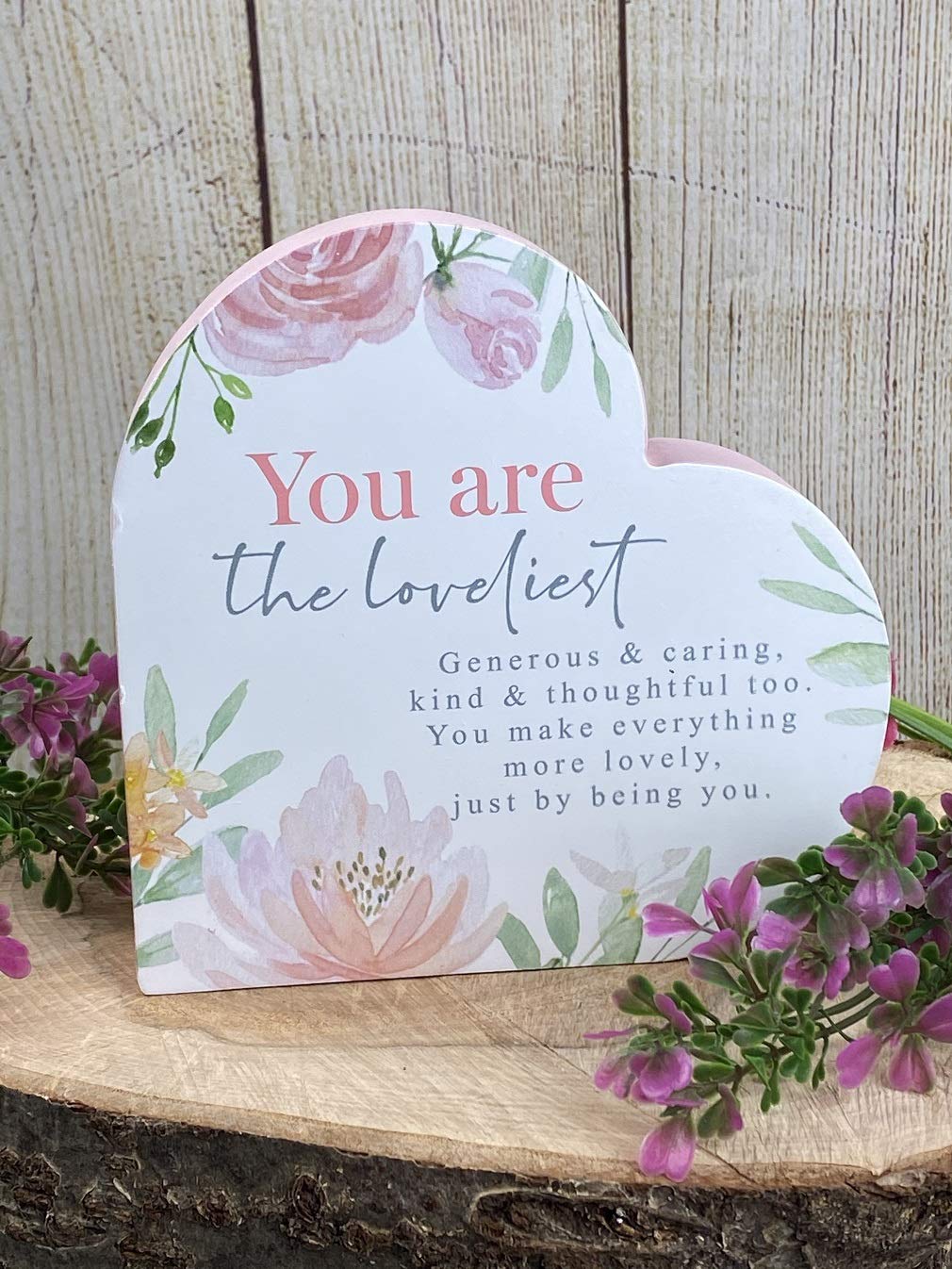 Widdop Standing Heart Plaque - You Are The Loveliest