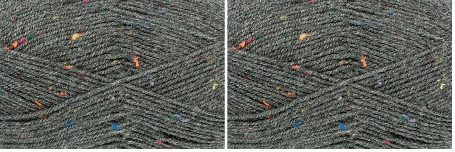 King Cole Big Value Tweed DK Yarn - 100g Ball - Premium Acrylic Wool for Knitting & Crochet - Double Knit (3652 Seal)