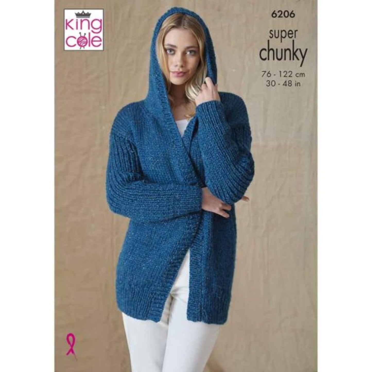 King Cole Super Chunky Knitting Pattern Ladies Hooded Jacket & Waistcoat (6206)