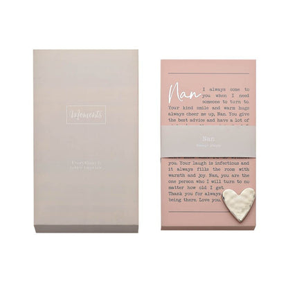 "Nan" Sentimental Moments Message Plaque Freestanding Or Hanging Gift MO111