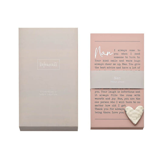 "Nan" Sentimental Moments Message Plaque Freestanding Or Hanging Gift MO111