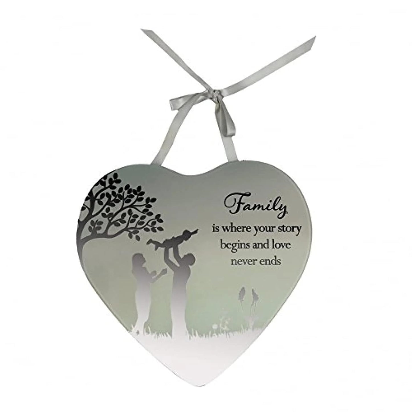 Juliana Family & Love Sentimental Metallic with Neutral/Pastel Accents Hanging Mirrored Plaque, Small to Medium, Glass