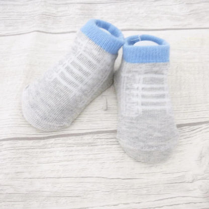 Boys Hat And Socks Set 0-6 Months Grey/Blue