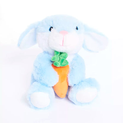 Soft Toy Bunny With Carrot Blue 20cm