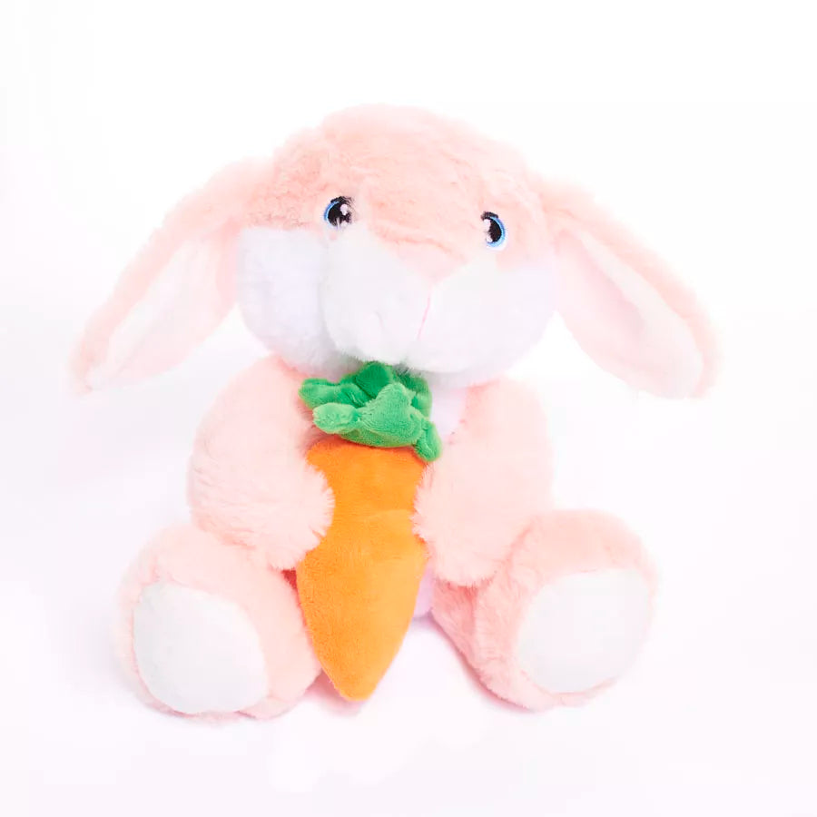 Soft Toy Bunny With Carrot Pink 20cm