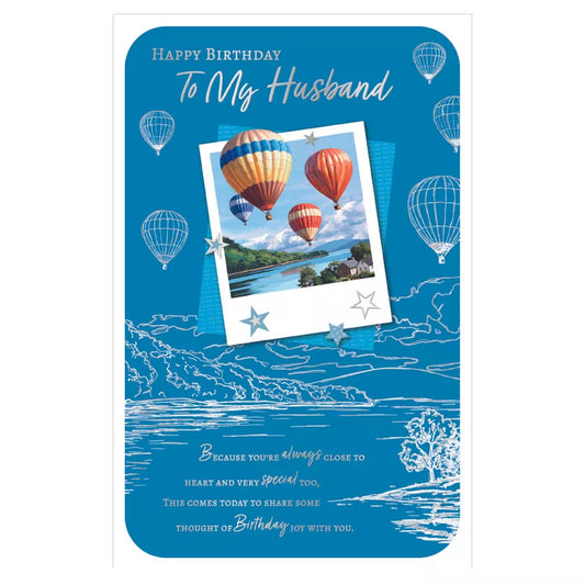 happy  birthday  to my husband    seven inserts     large greeting card