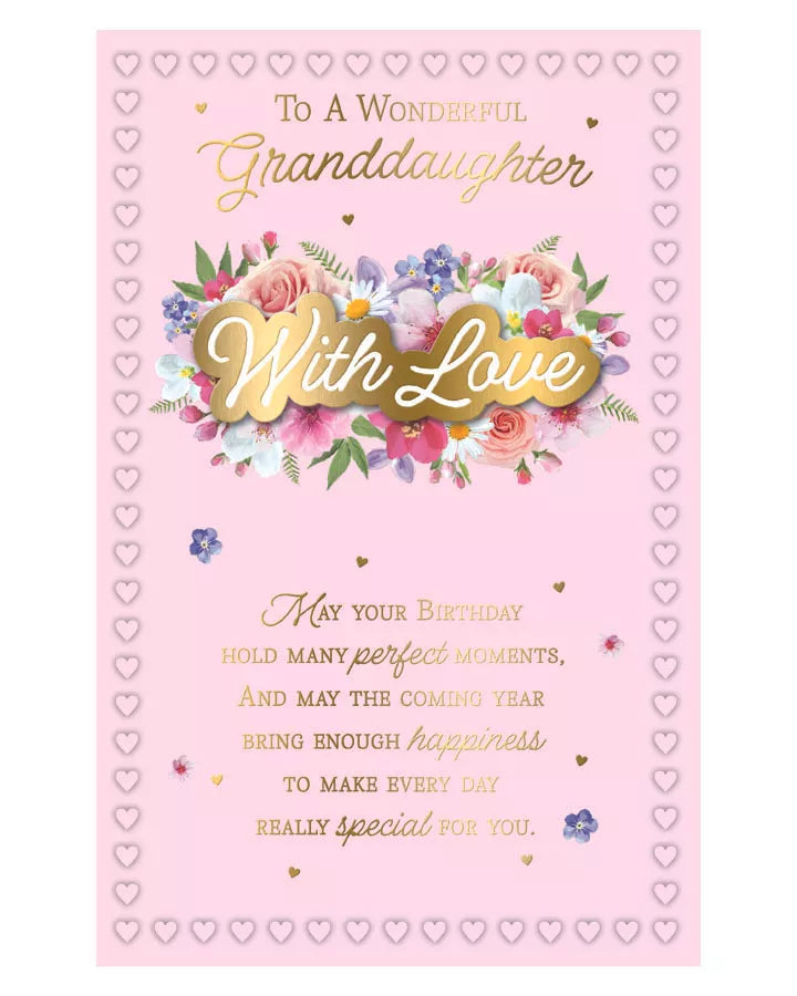 Birthday   to a wonderful Granddaughter 6 page  insert