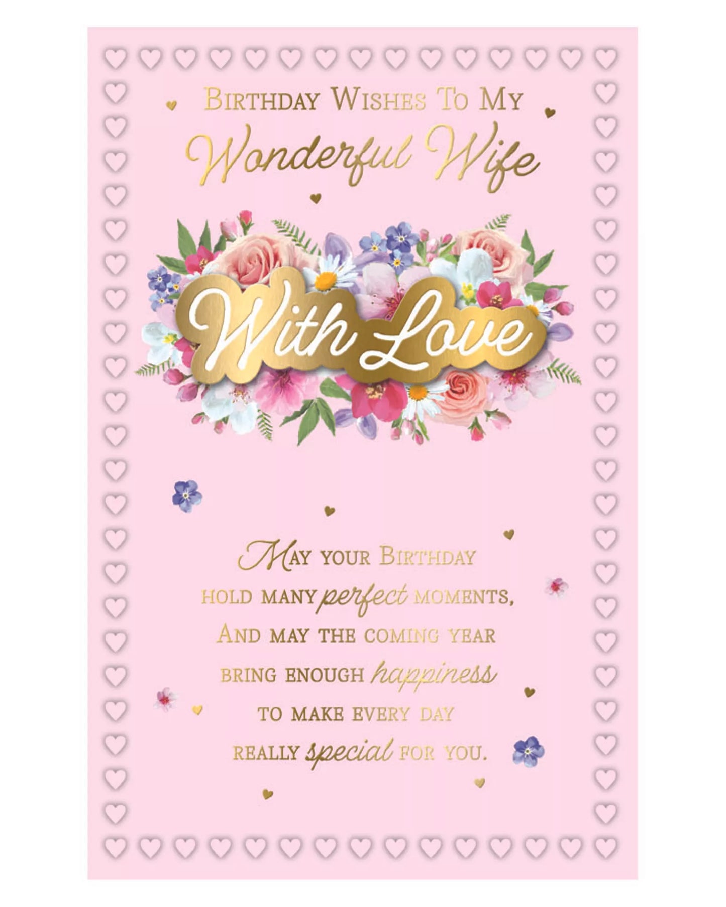 Birthday   wishes  to a  wonderful   wife   6   page inserts