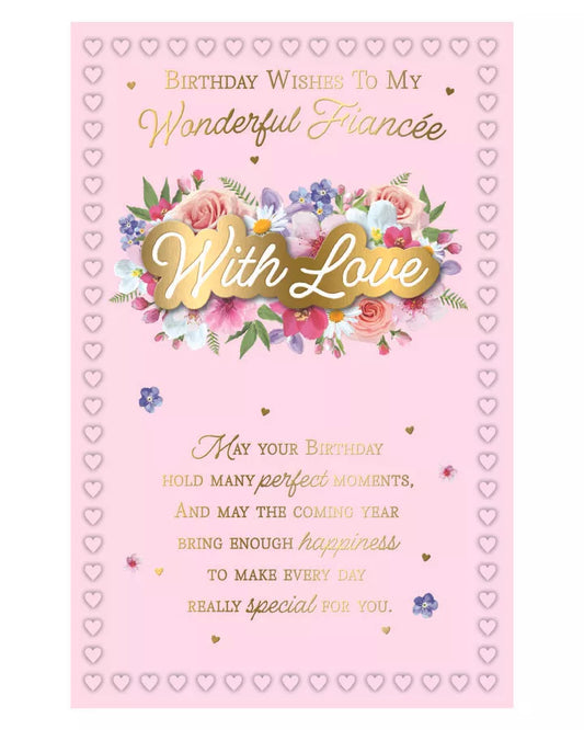 Birthday   wishes  to a  wonderful   fiancee 6   page inserts