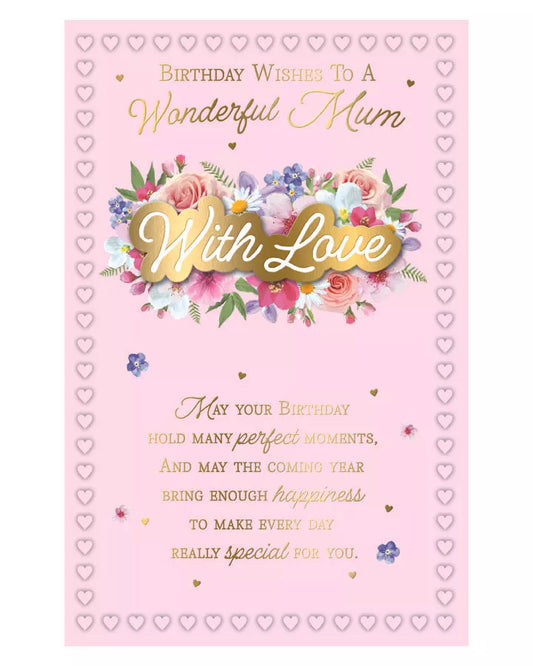 Birthday   wishes  to a  wonderful   mum  6   page inserts