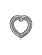 Foil balloon Linky iridescent heart silver 85x84cm