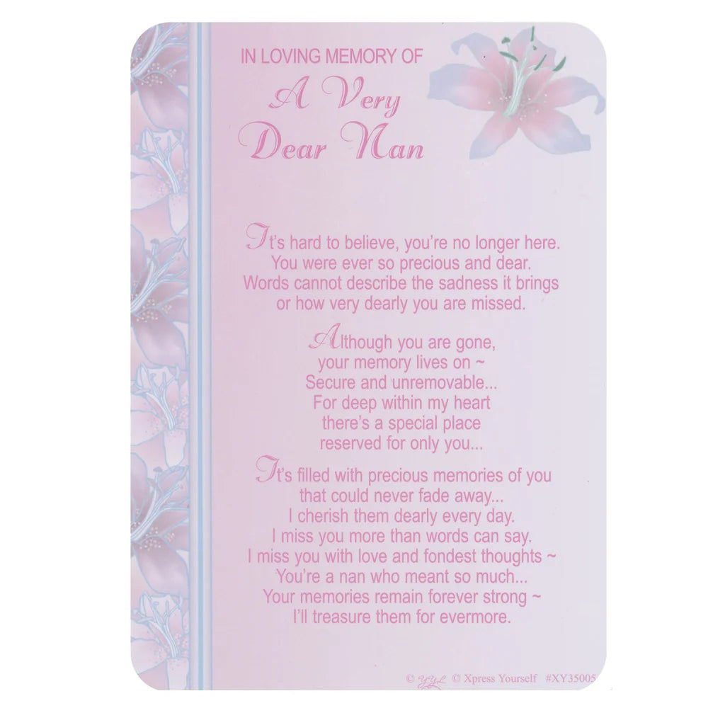 Graveside Memorial Card Loving Memory Nan