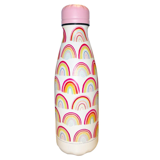 Girls Metal Water Bottle 350ml Back to School Rainbows  one supplied