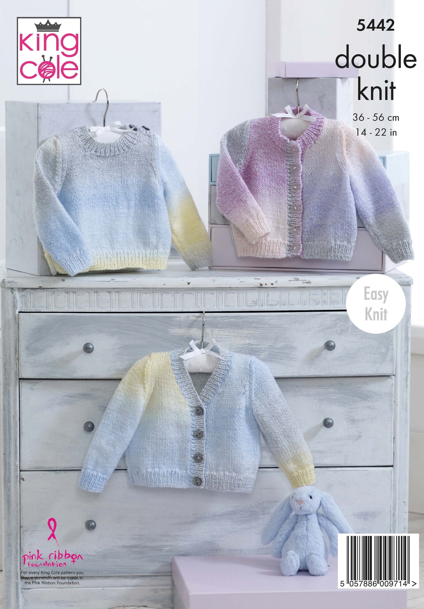 King Cole 5442 Knitting Pattern Baby Sweater and Cardigans in Melody DK