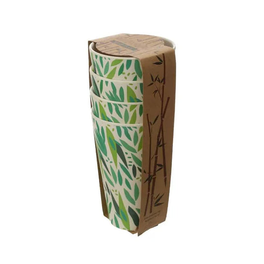 Set of 4 Bamboo Cups – Leaves