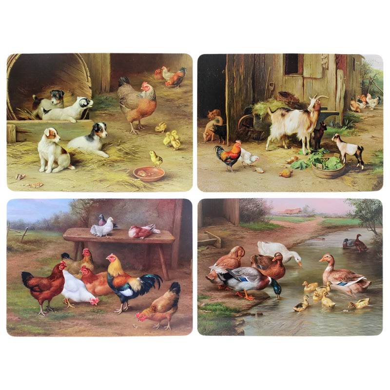 Edgar Hunt Artistic Set of 4 Cork Coasters