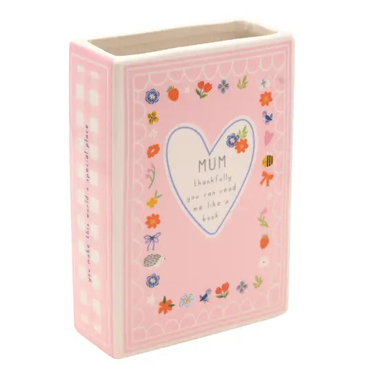 Love Life Sentiment Gift Book Vase 15cm - Mum