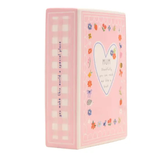 Love Life Sentiment Gift Book Vase 15cm - Mum