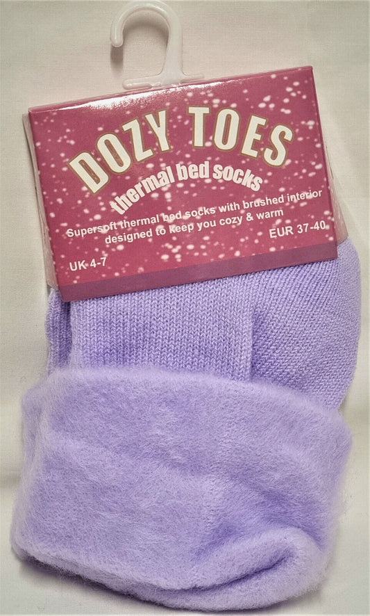 Dozy Toes Ladies Thermal Bed Socks purple