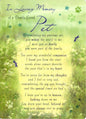 Loving Memory Graveside Memorial Card  of a dearly   loved  pet
