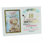18th Birthday Photo Frame by Signography 4 x 6 photo size with an open gift box
