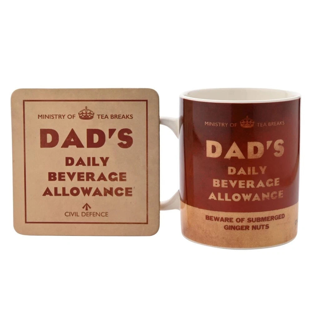 Civil Defence Mug & Coaster Set Daily Beverage